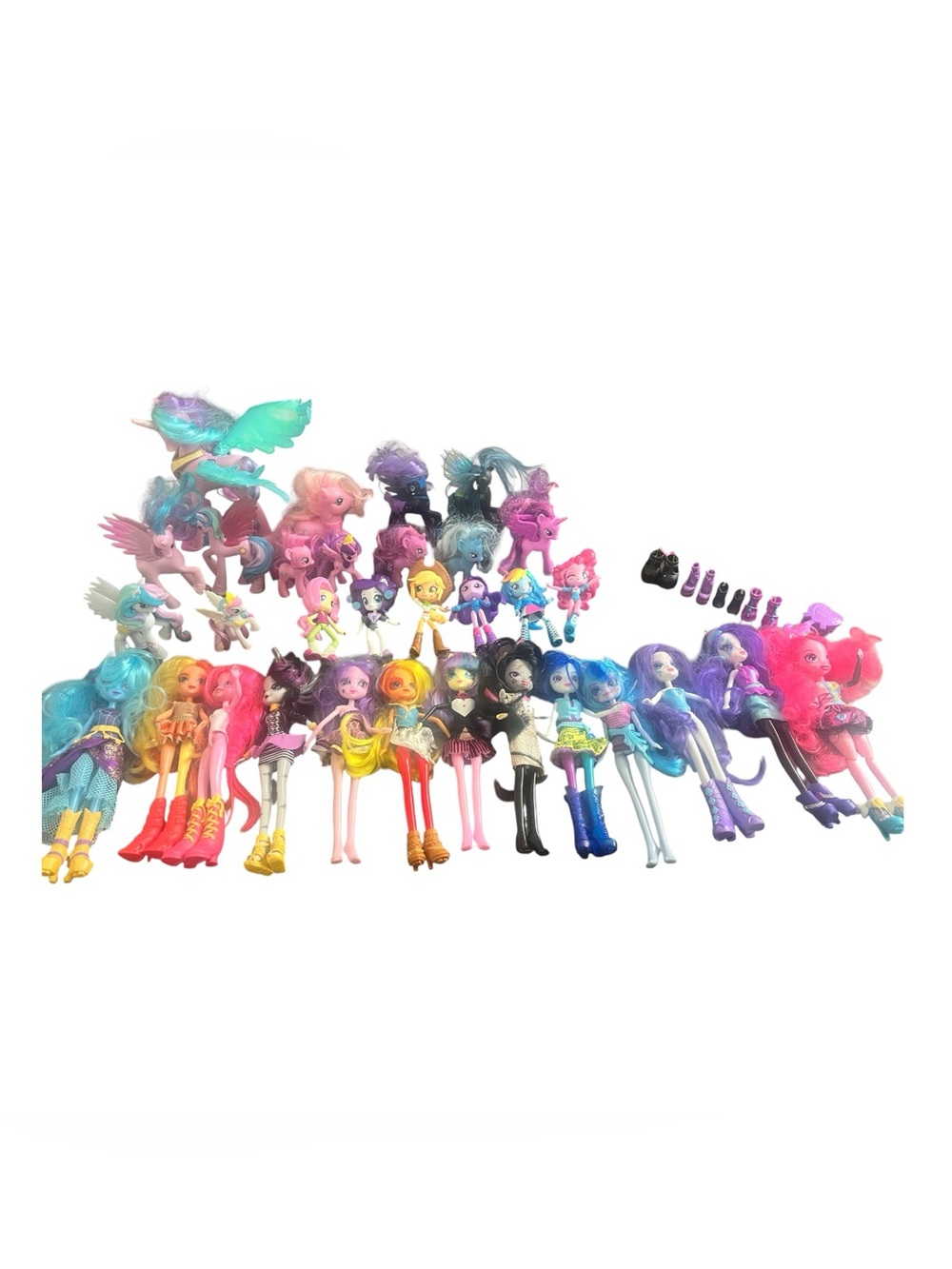 My Little Pony & Equestria Girl & Mini Lot of 37 Total Items shoes brush Dolls
